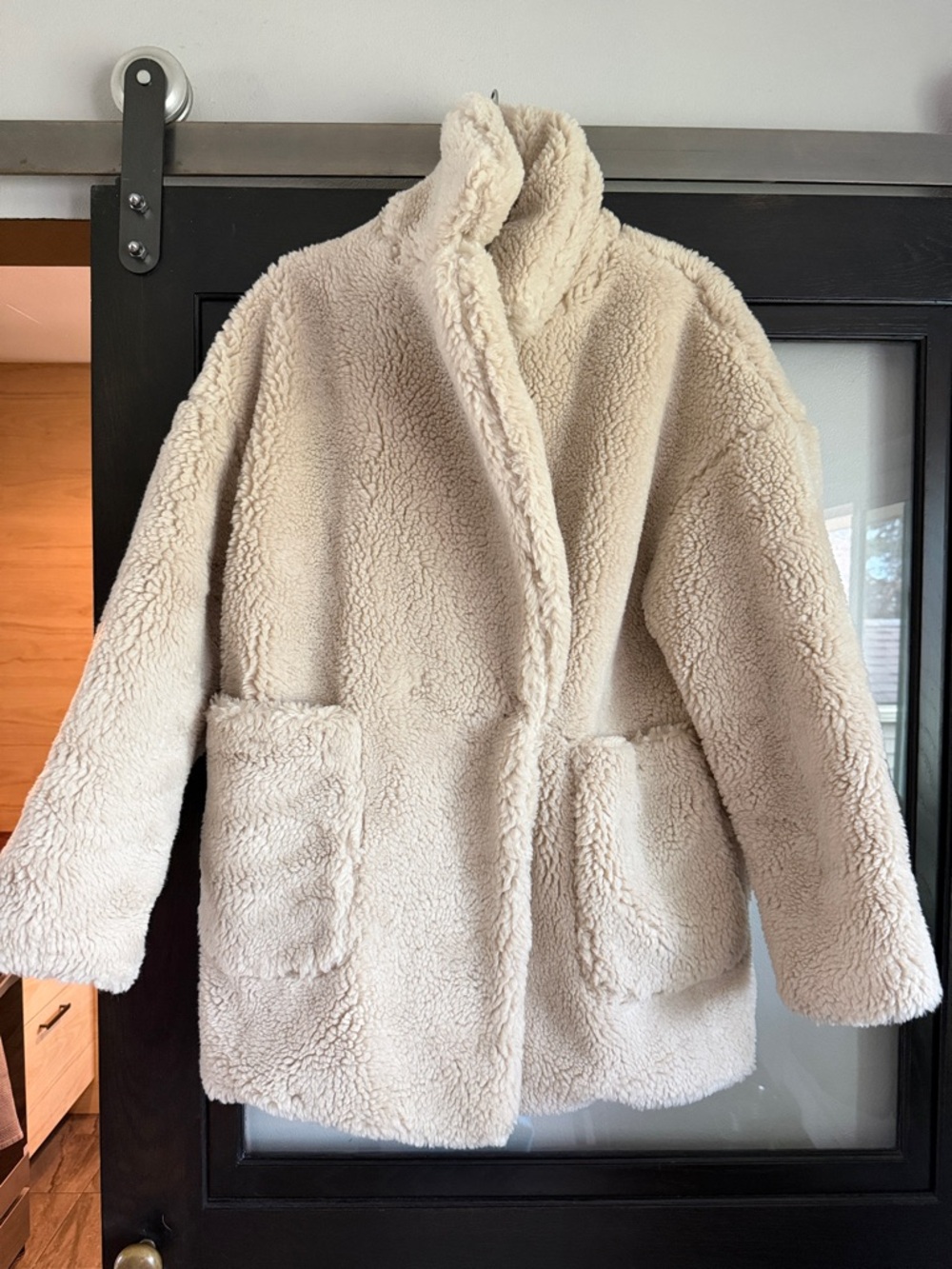 Topshop Cream Teddy Faux Shearling Jacket